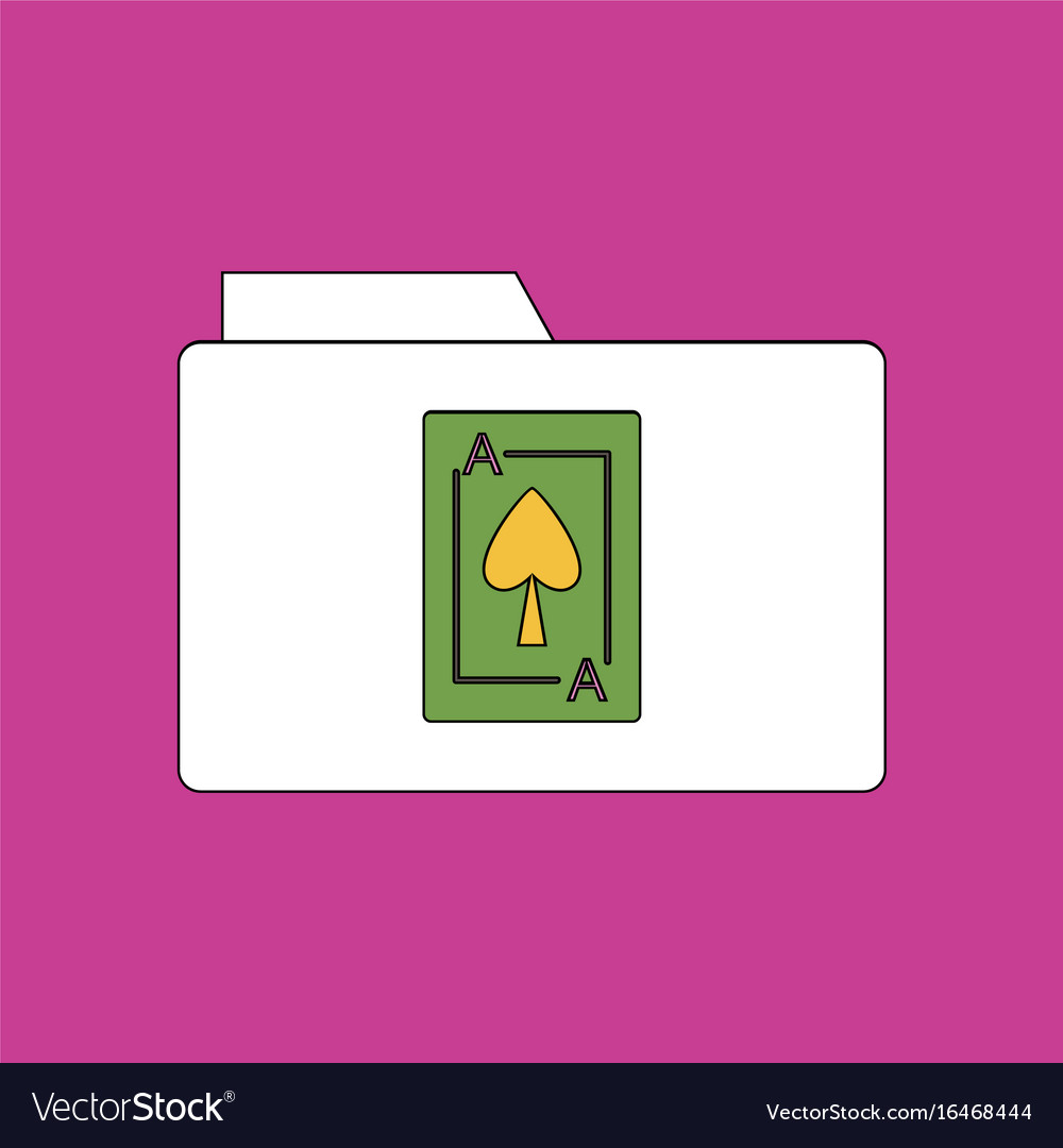 Flat icon design collection playing card on folder