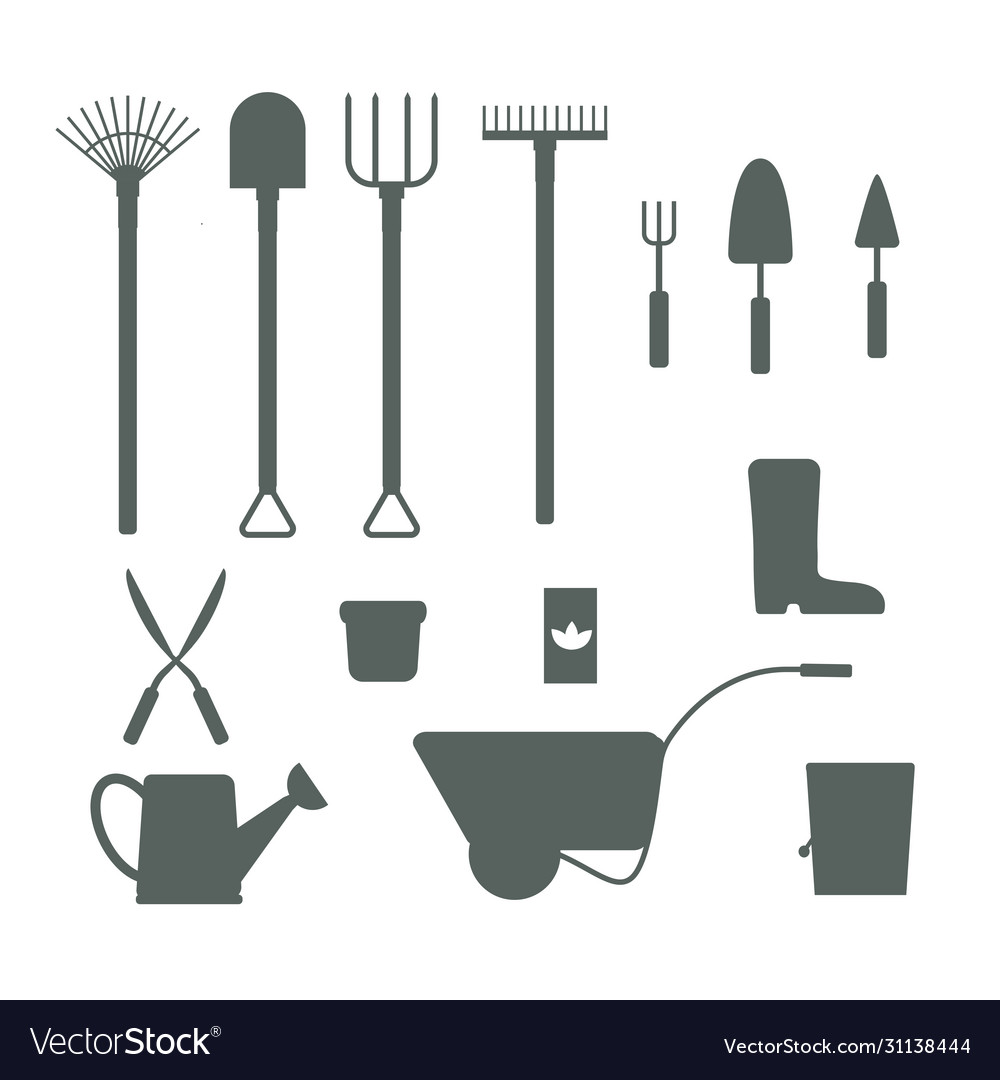 Garden equipment tool isolated white background vector image Garden equipment tool isolated white background