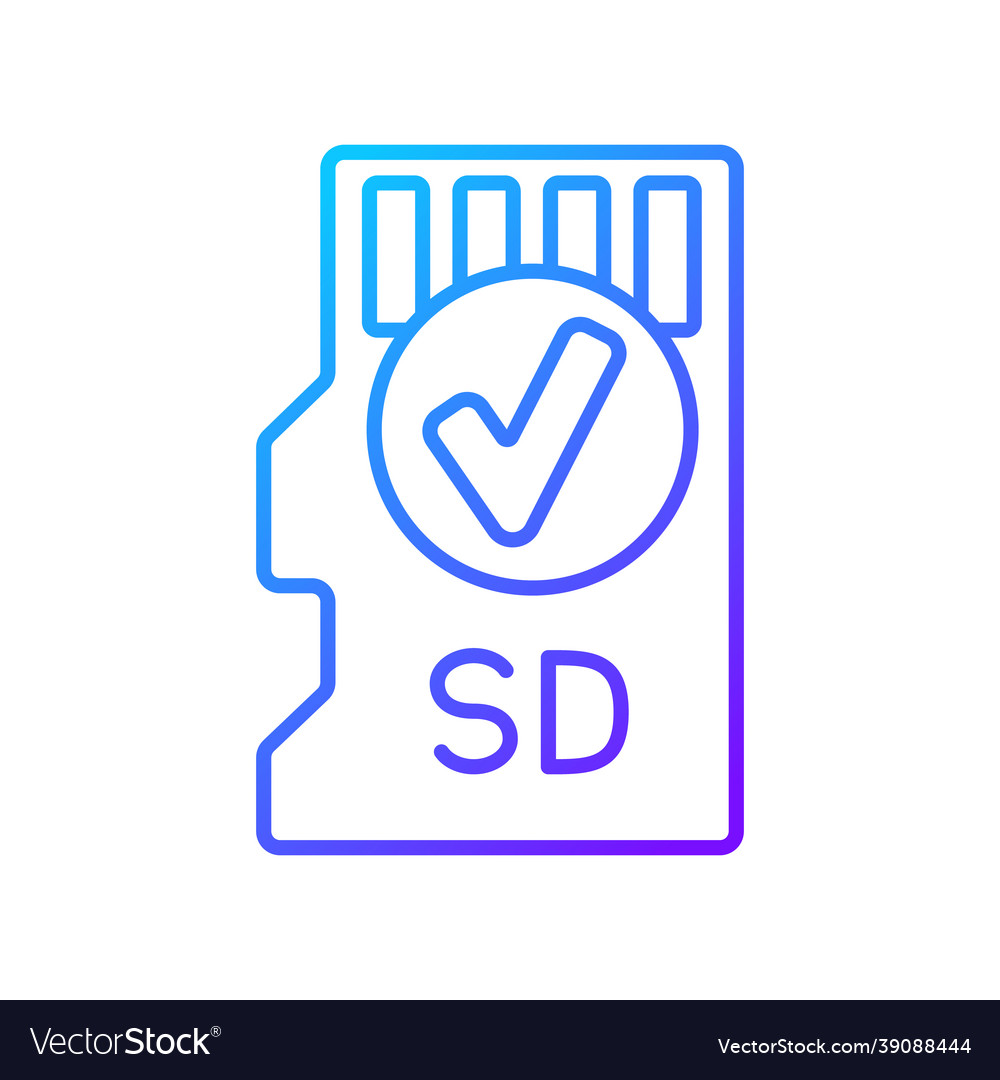 Includes memory card gradient linear manual label vector image Includes memory card gradient linear manual label