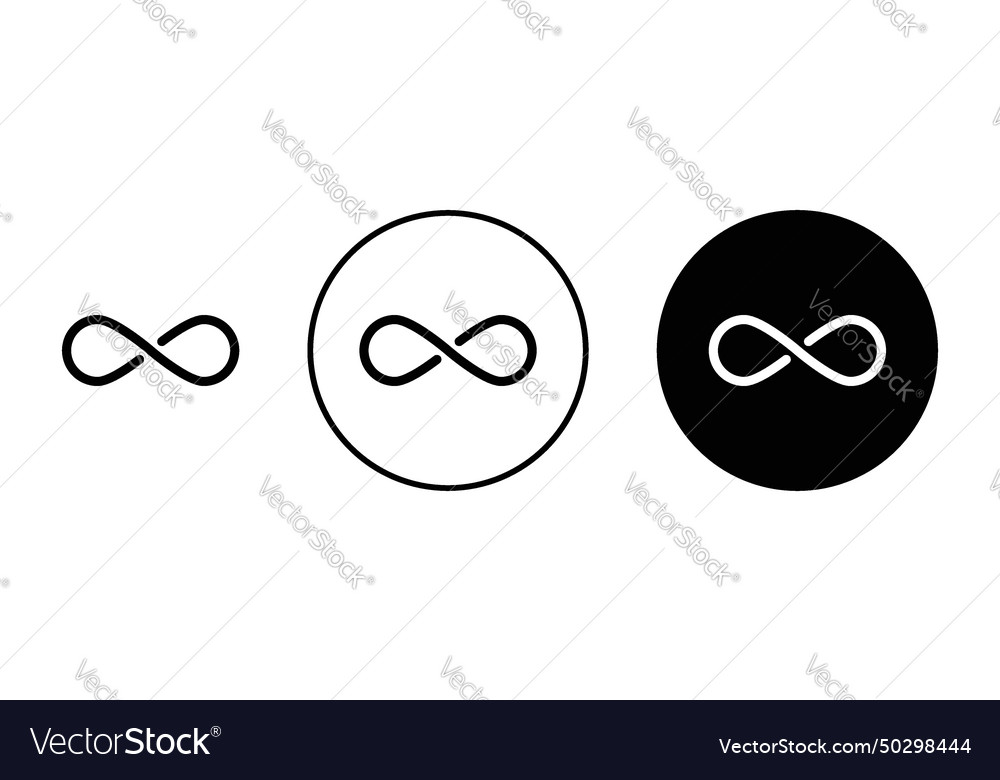 Infinity icon set infinite loop eternity symbol vector image Infinity icon set infinite loop eternity symbol