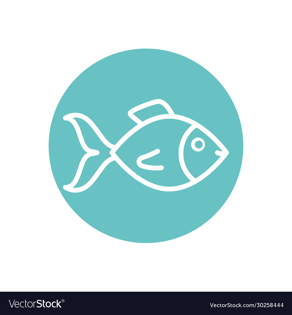 Isolated fish line block style icon design
