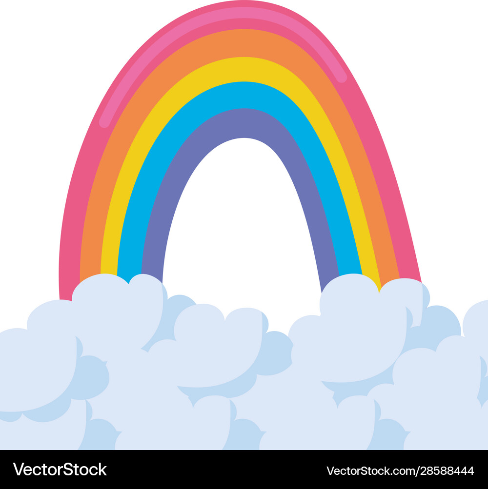 Isolated rainbow and cloud design Royalty Free Vector Image