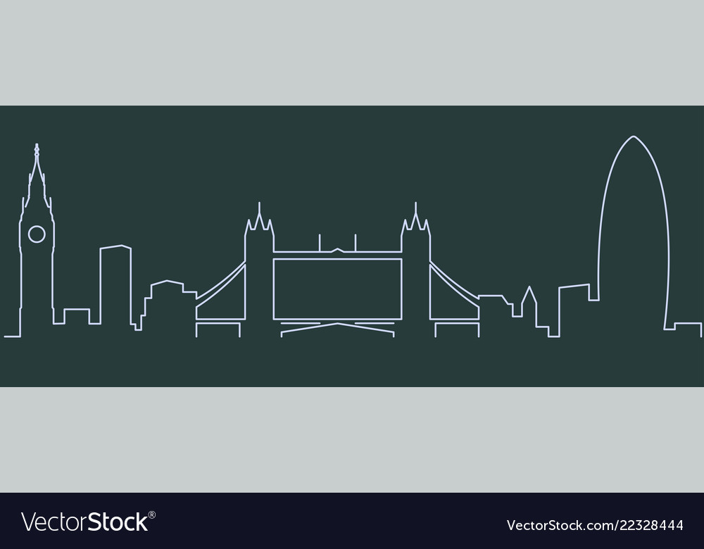 London single line skyline Royalty Free Vector Image