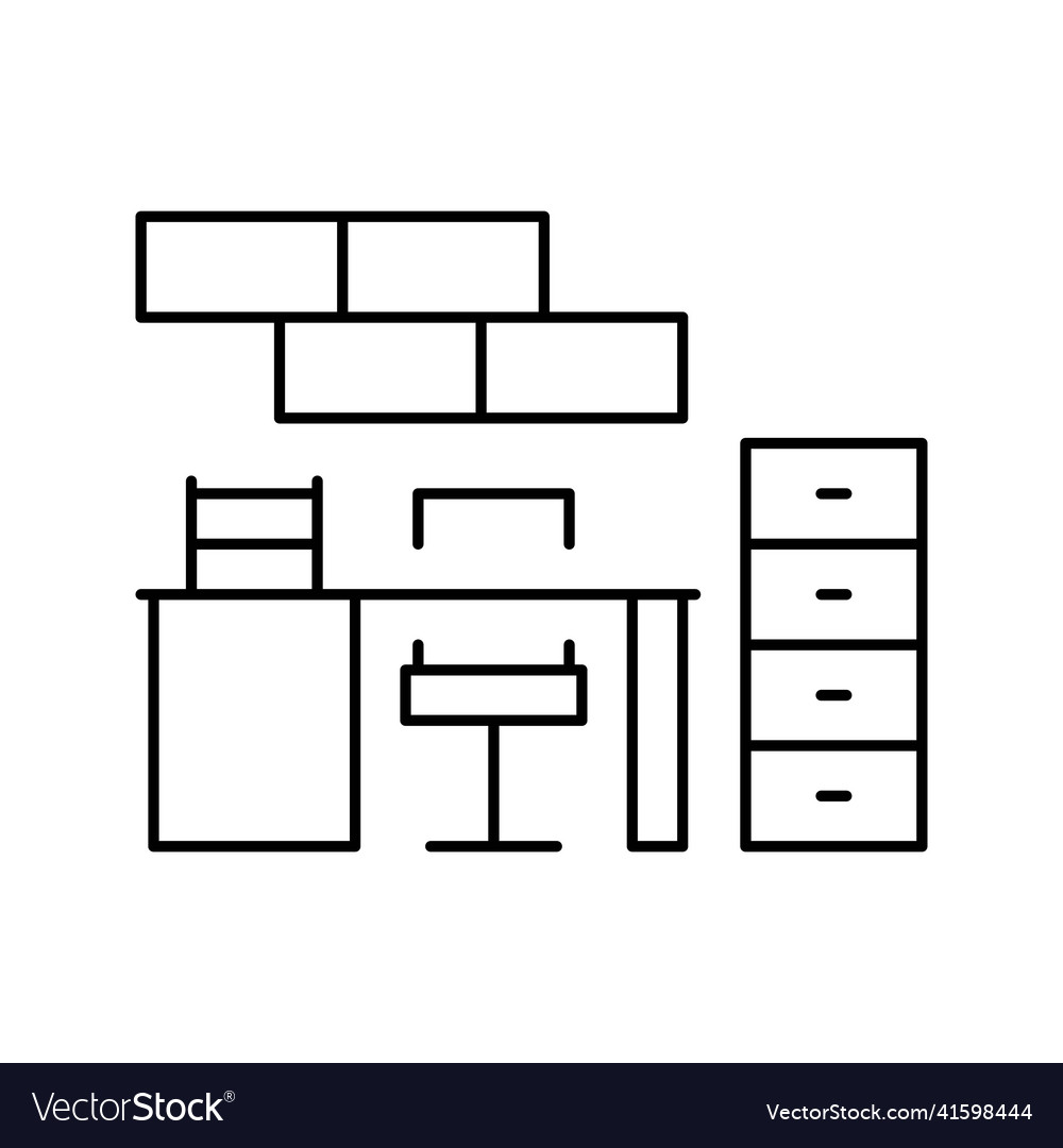 Office furniture line icon