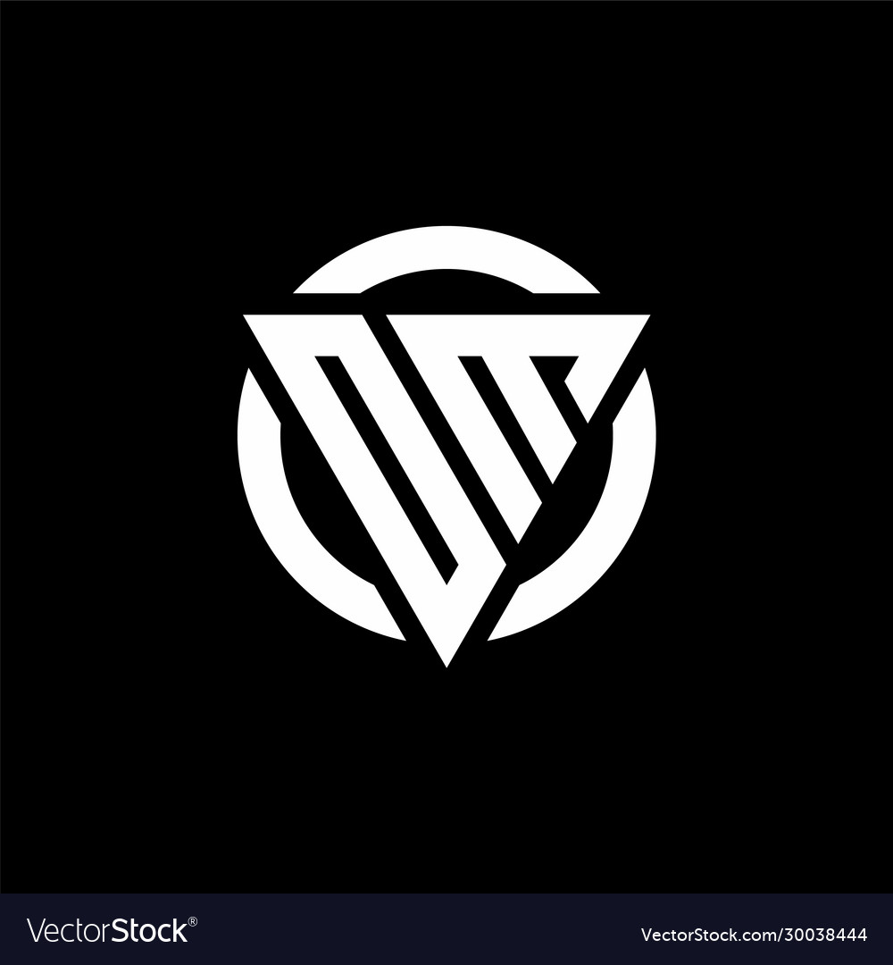Om logo with triangle shape and circle rounded Vector Image Om logo with triangle shape and circle rounded