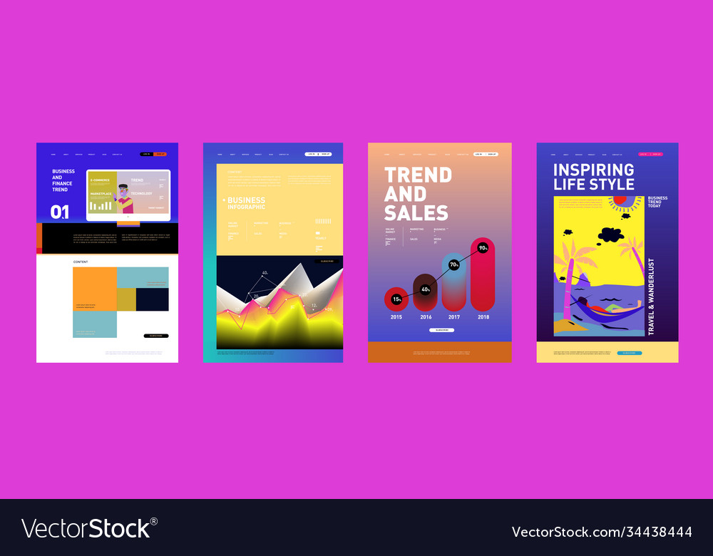 Presentation and website interface layout design Vector Image Presentation and website interface layout design