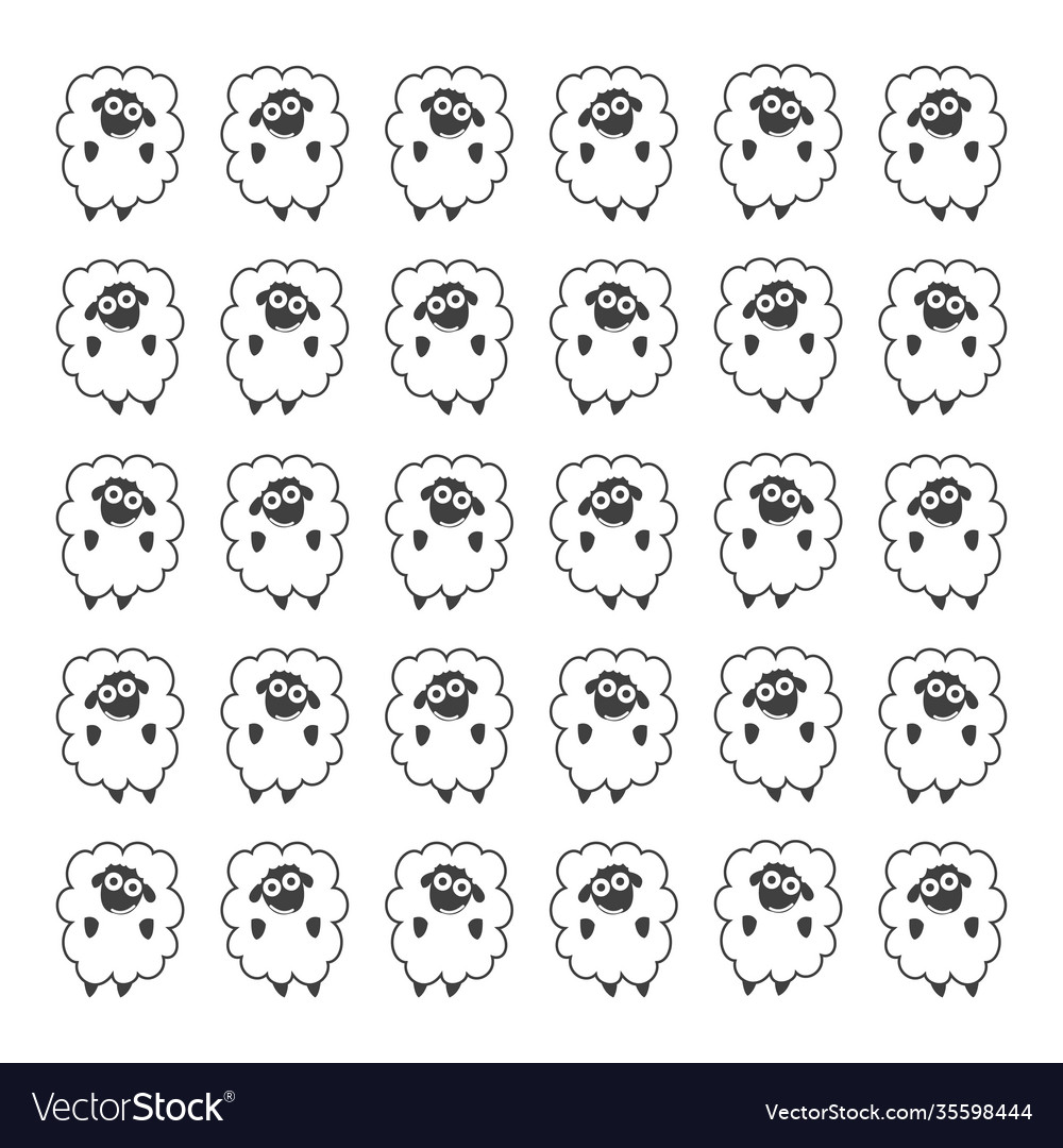 Seamless pattern with sheeps on a transparent vector image Seamless pattern with sheeps on a transparent