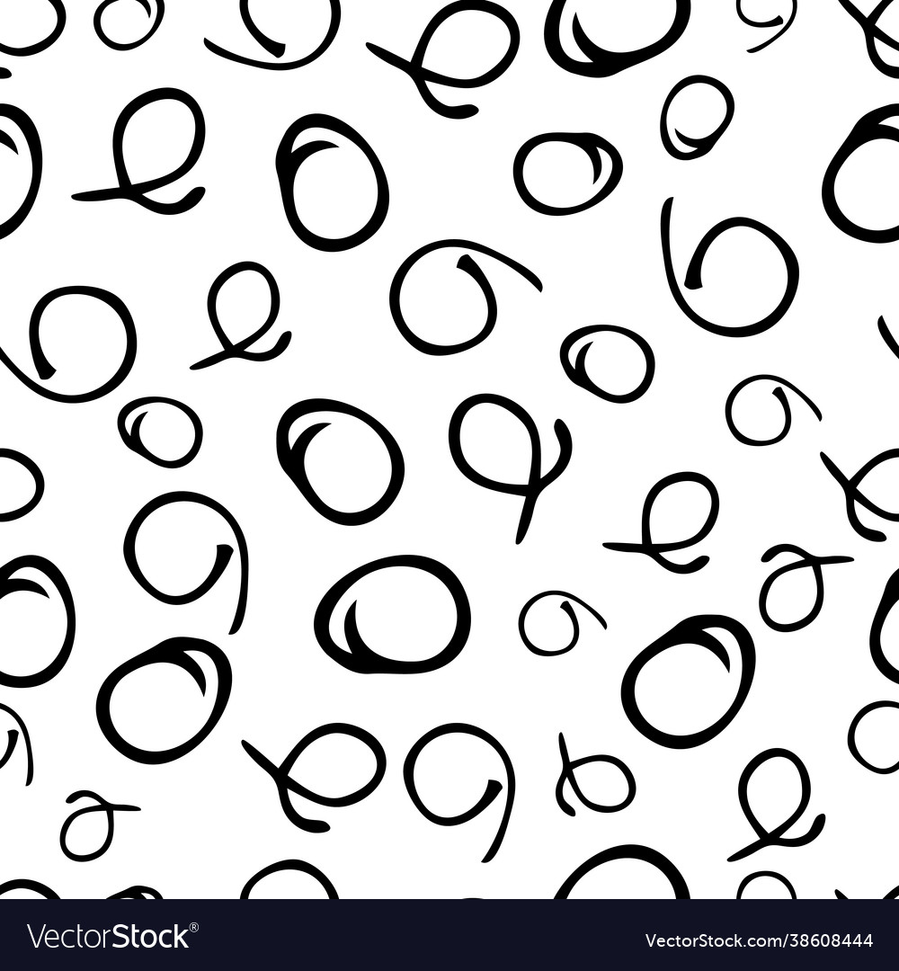 Seamless pattern with sketch round squiggle