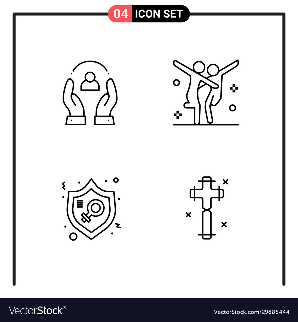 Set 4 line style icons for web and mobile