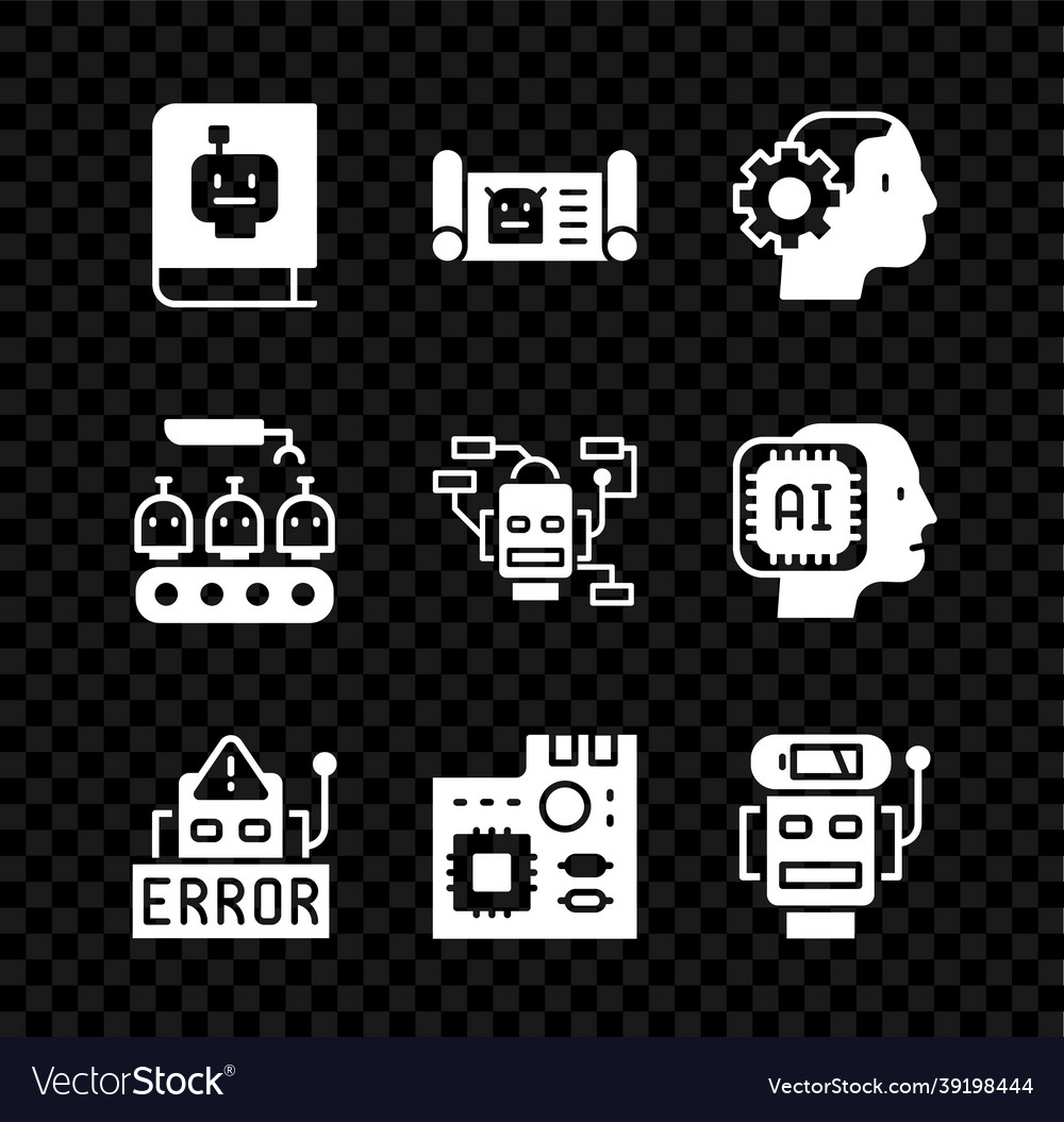 Set user manual robot blueprint humanoid vector image Set user manual robot blueprint humanoid