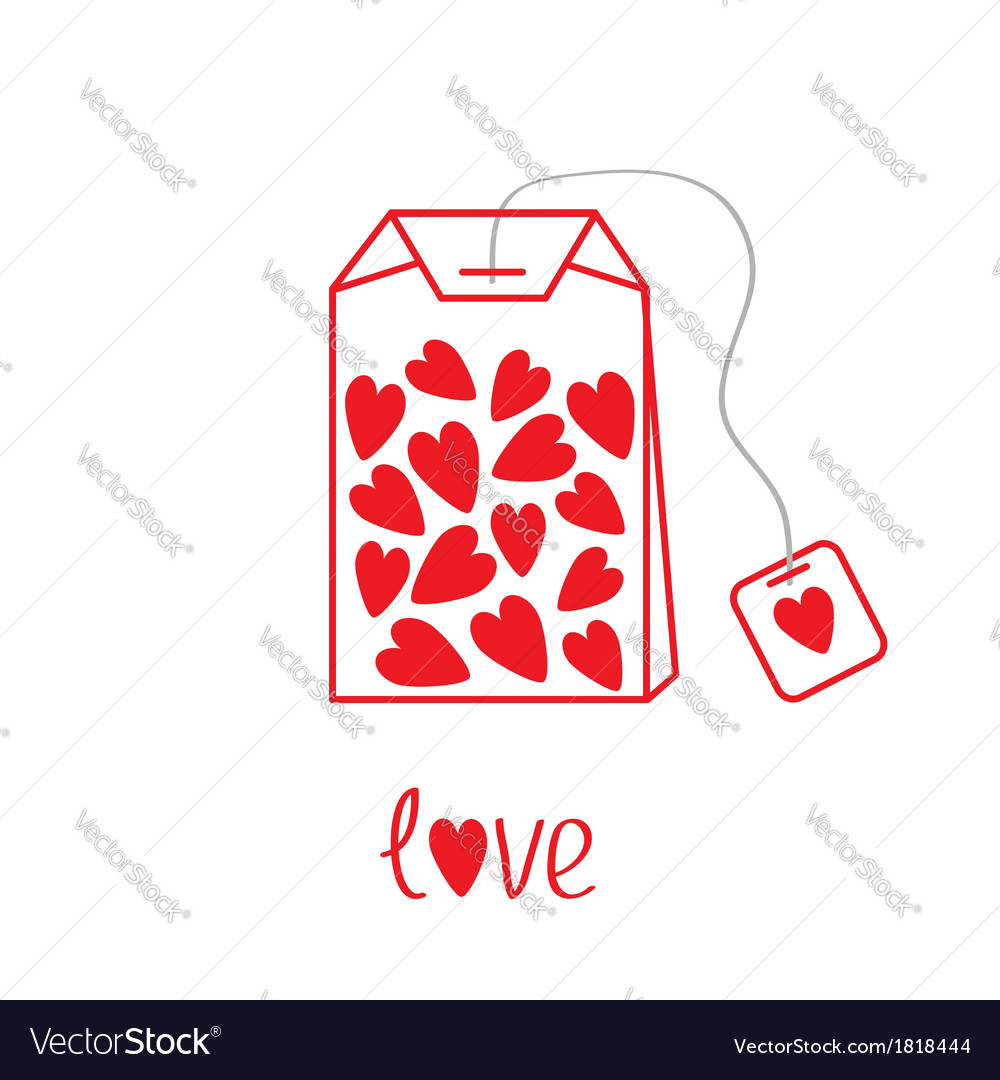 Teabag with hearts love card