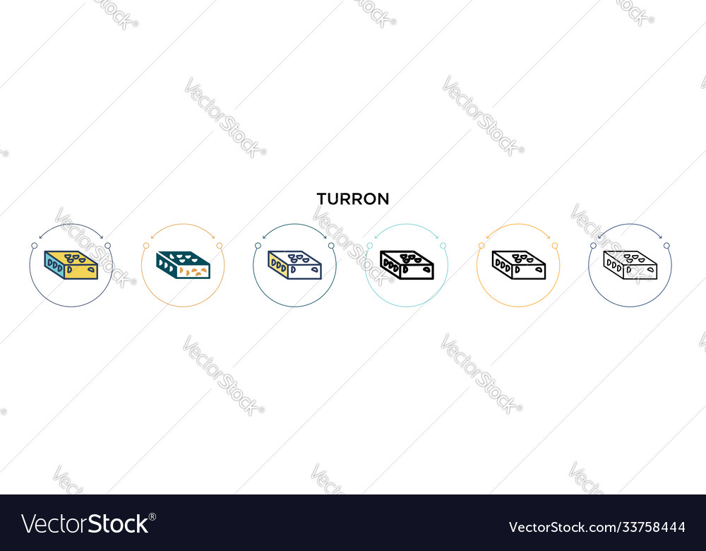 Turron-Symbol in gefüllter dünner Linie Umriss