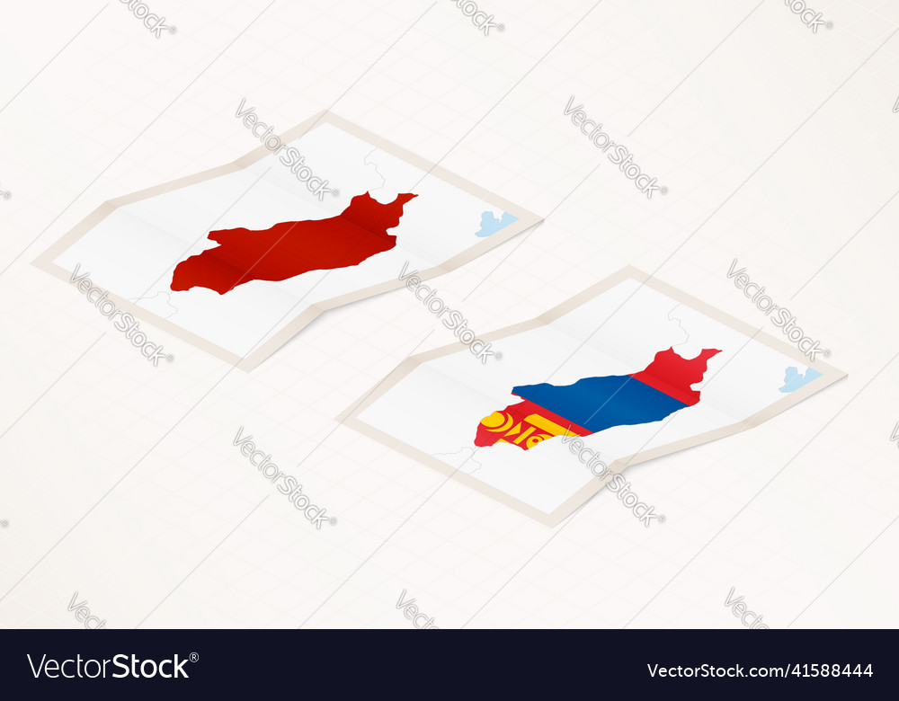 Two versions of a folded map mongolia