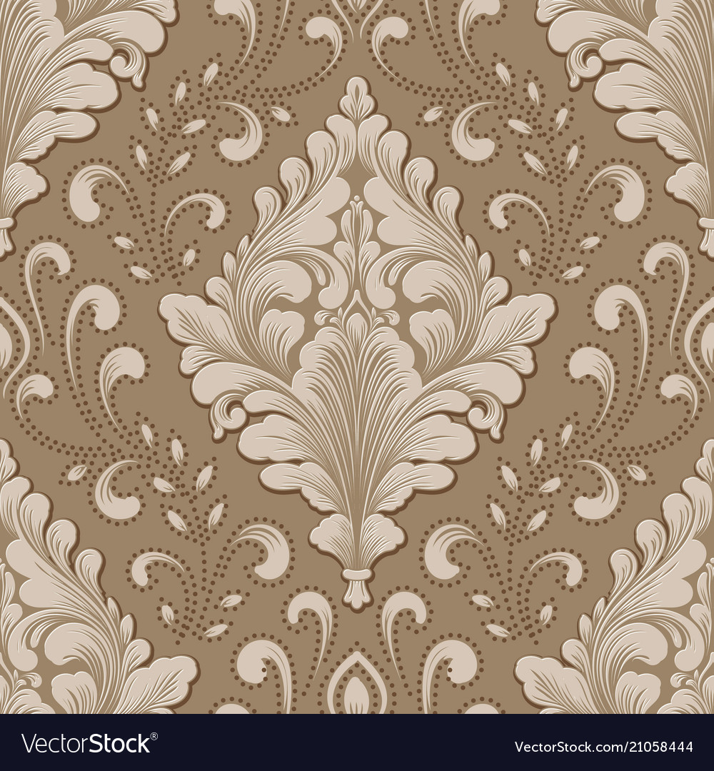Volumetric damask seamless pattern element Vector Image Volumetric damask seamless pattern element