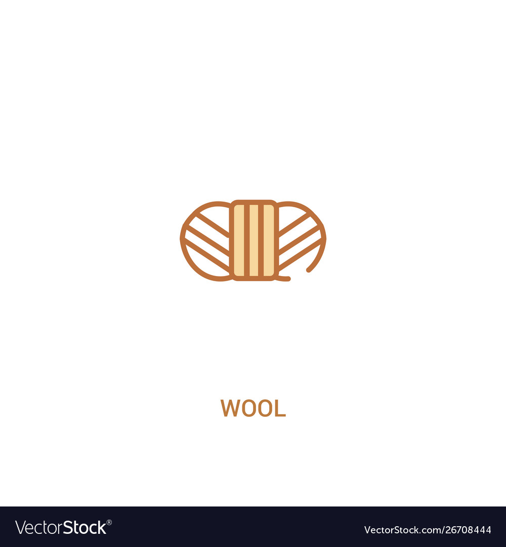 Wool concept 2 colored icon simple line element vector image Wool concept 2 colored icon simple line element