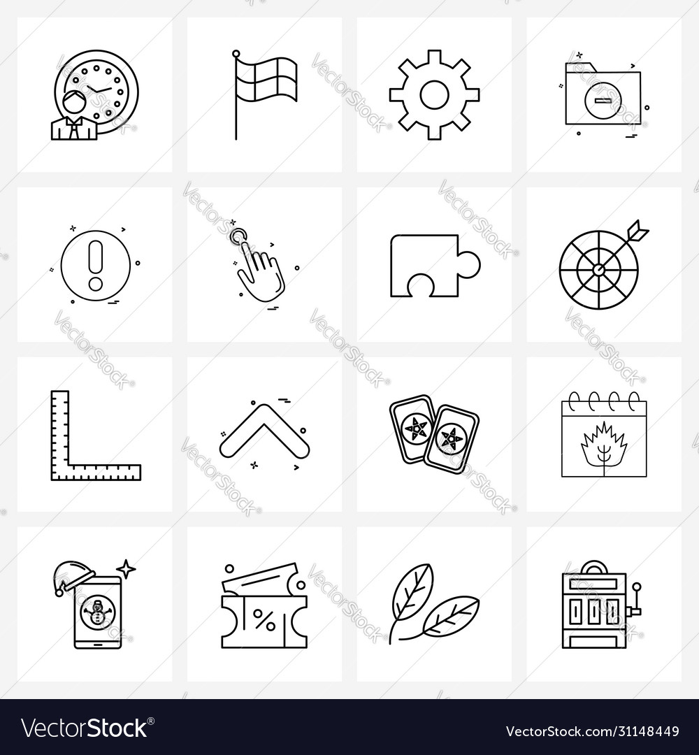 16 universal line icons for web and mobile touch