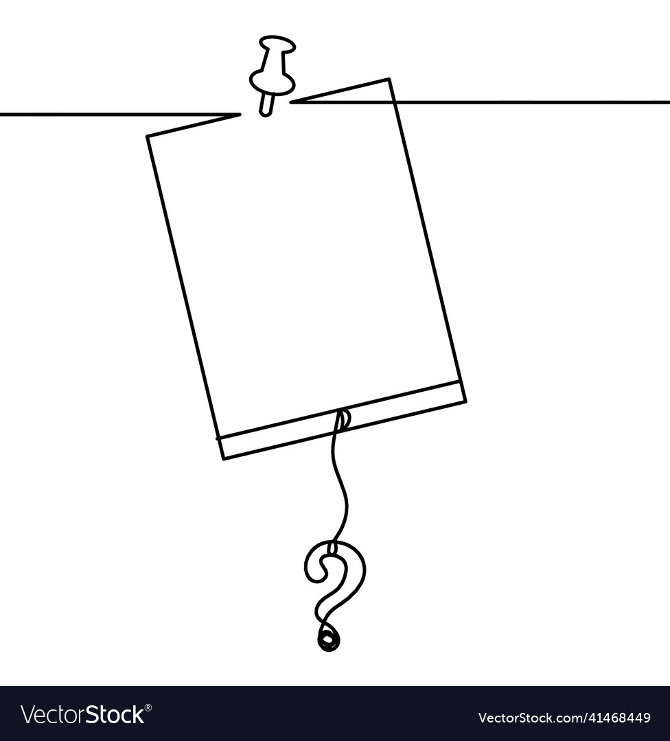 Abstract paper with question mark as line drawing