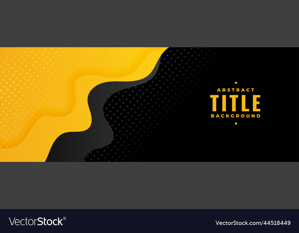 Black and yellow fluid style banner design Vector Image