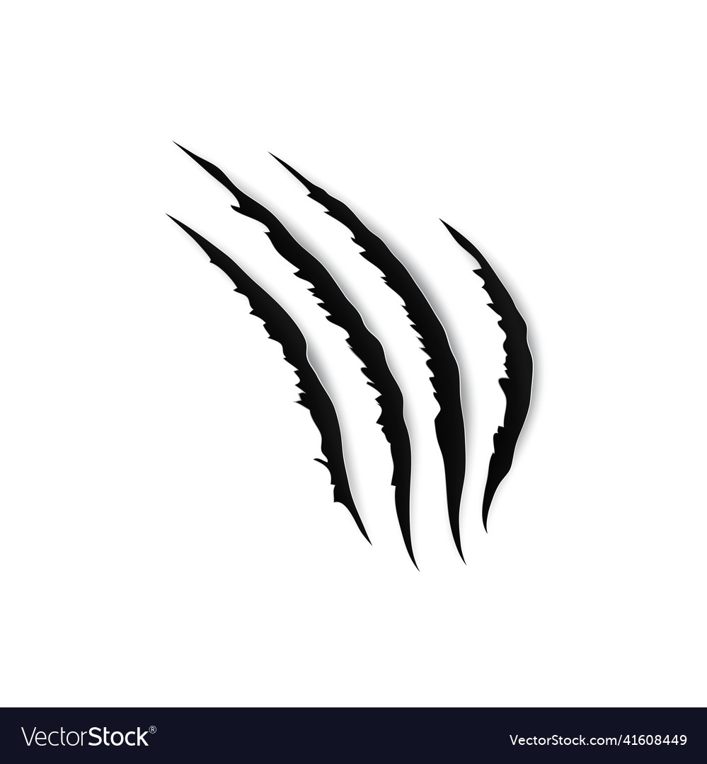 Black bloody claw animal scratch scrape track icon Vector Image Black bloody claw animal scratch scrape track icon