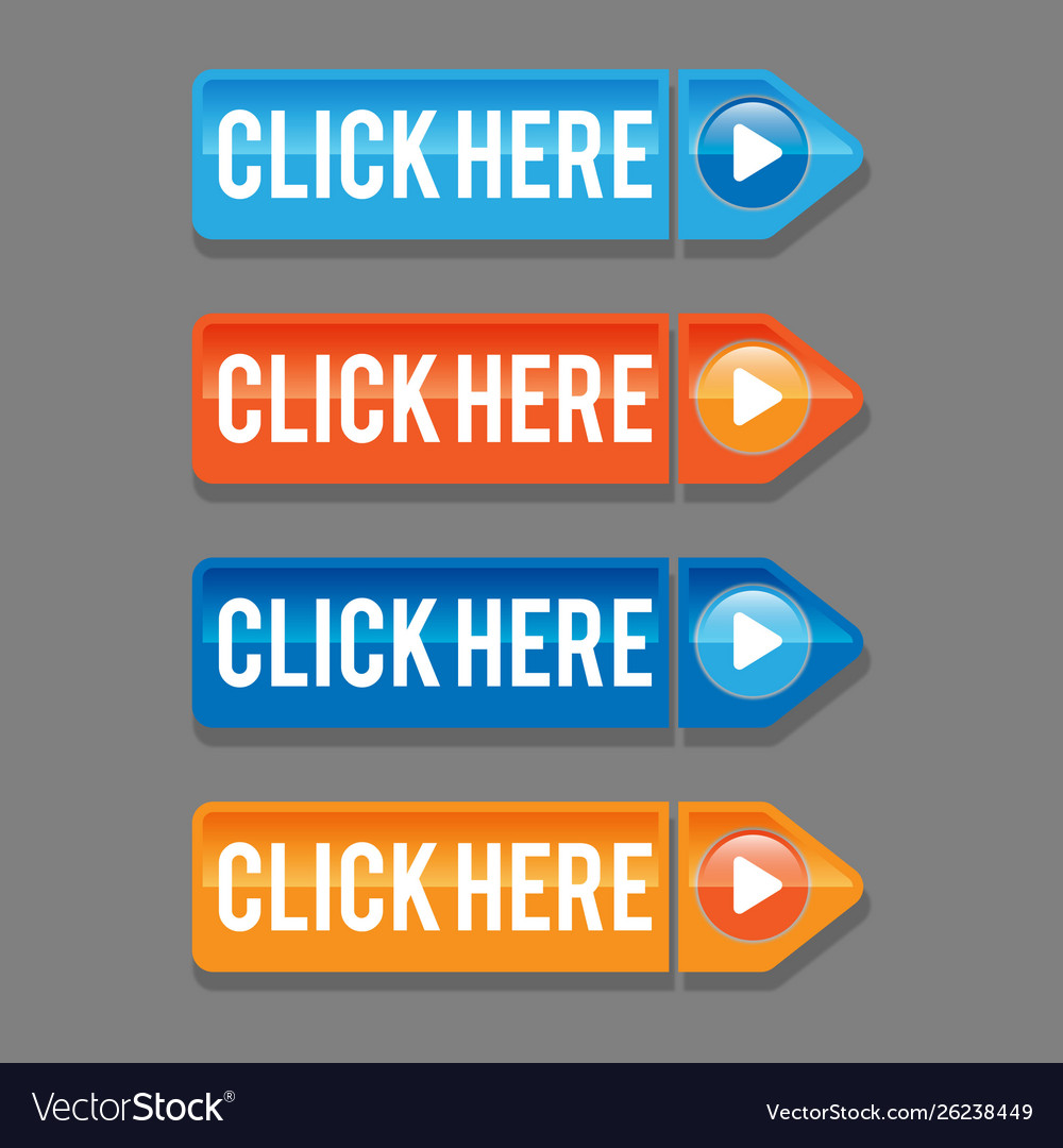 Click here buttons collection Vector Image Click here buttons collection