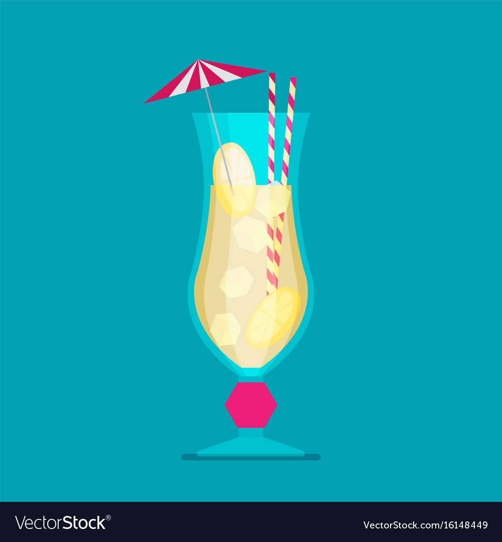 Cocktail in flat style