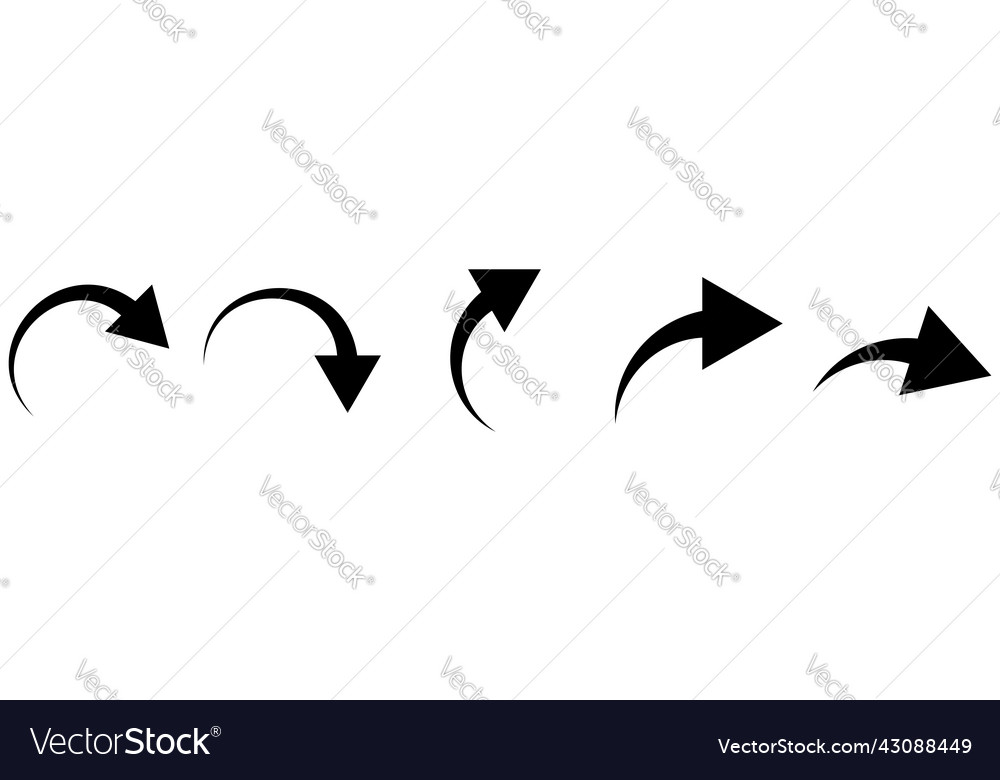 gebogene kreisbogenförmige Pfeilspitze Formelement vector image gebogene kreisbogenförmige Pfeilspitze Formelement