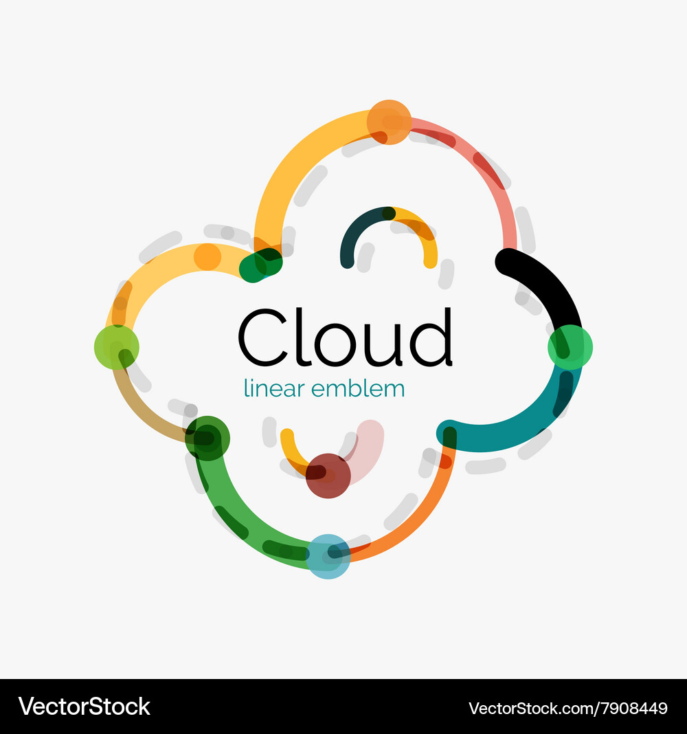 Flat design cloud icon background Royalty Free Vector Image