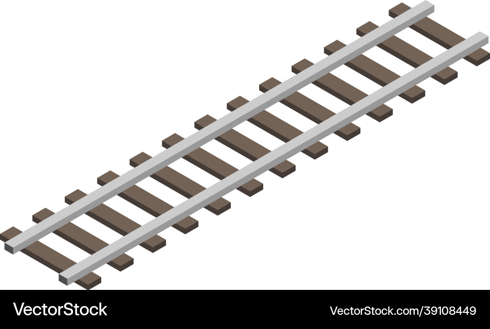 Isometric rail track composition Royalty Free Vector Image