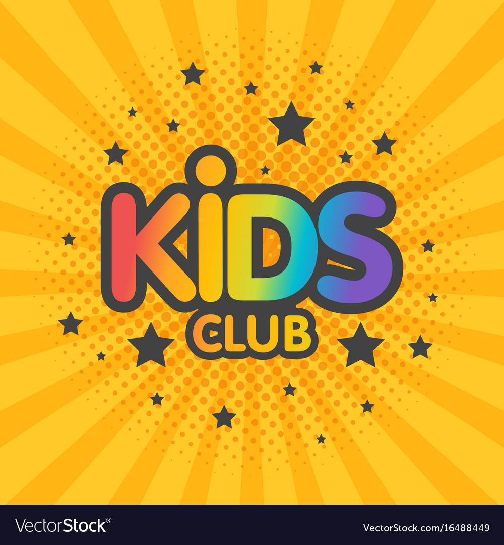 Kids club letter sign poster Royalty Free Vector Image