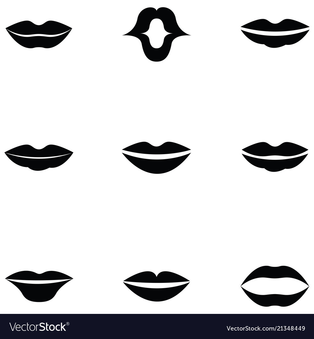 Lips icon set Royalty Free Vector Image - VectorStock