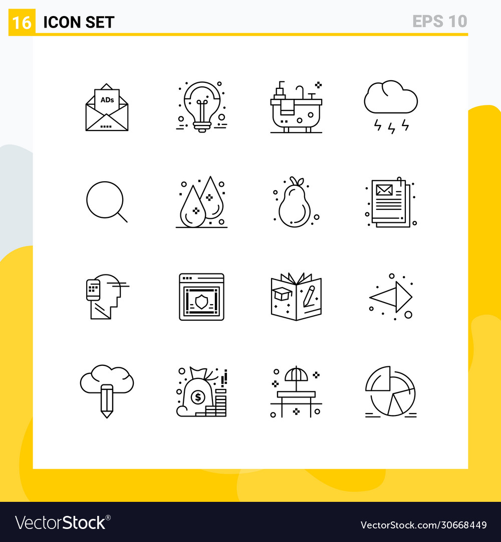 Modern set 16 outlines and symbols