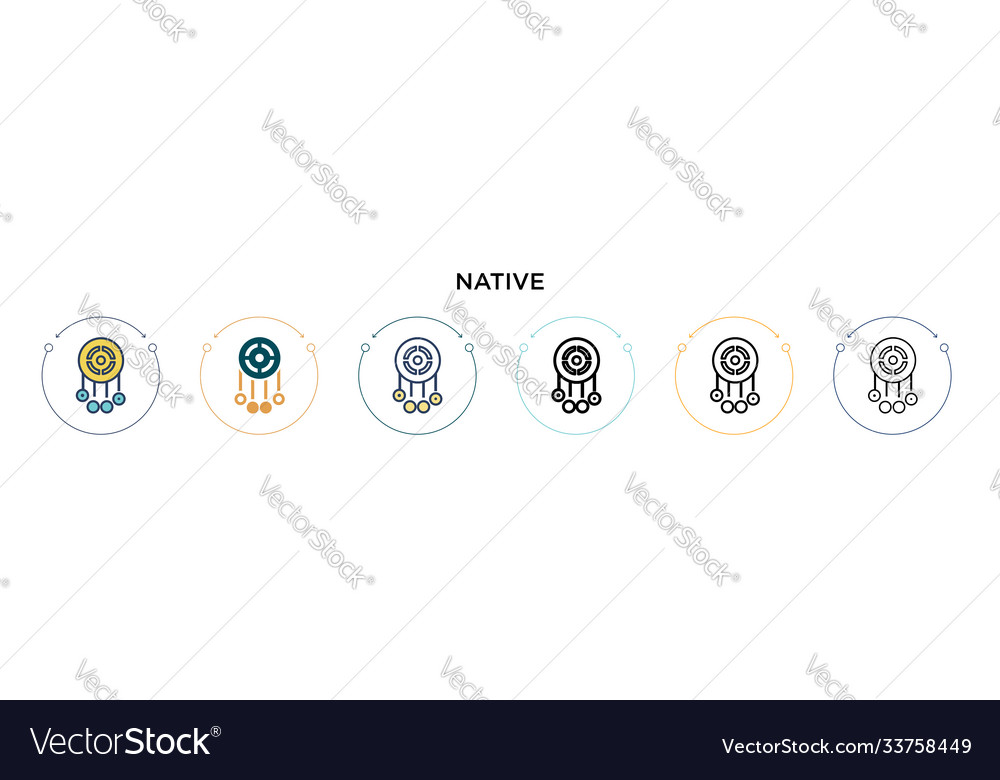 Native icon in filled thin line outline