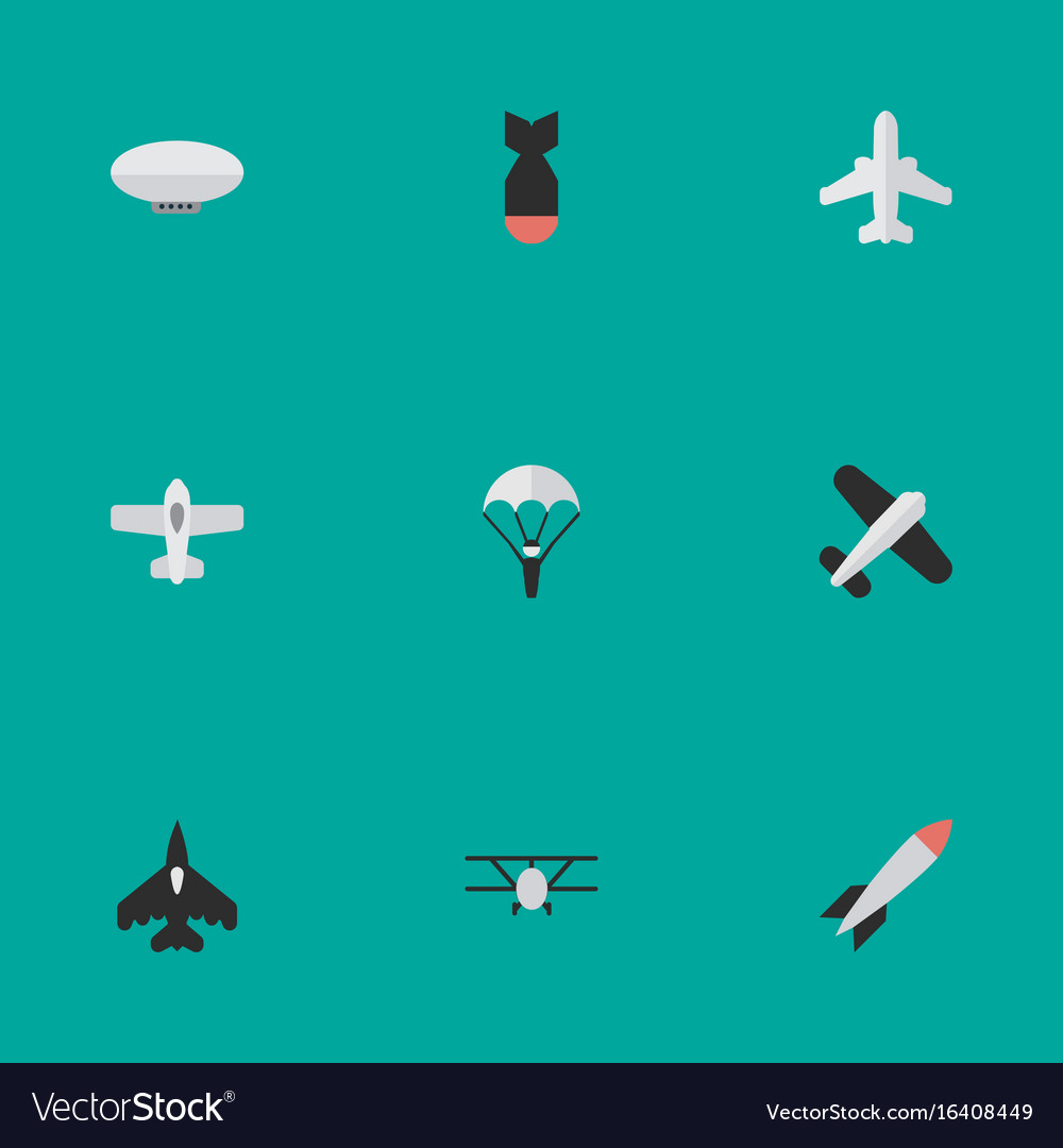Set of simple plane icons