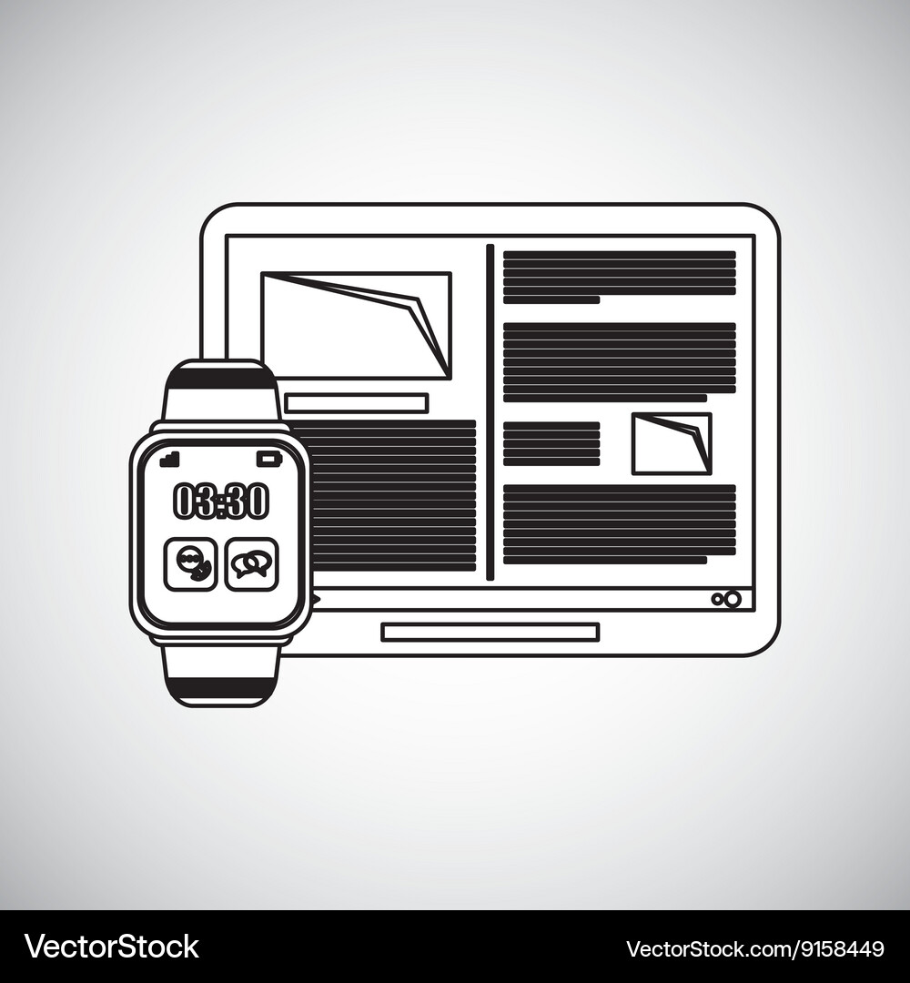 Wearable technology design wireless icon flat Vector Image