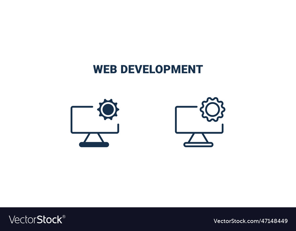 Web development icon outline and filled Royalty Free Vector