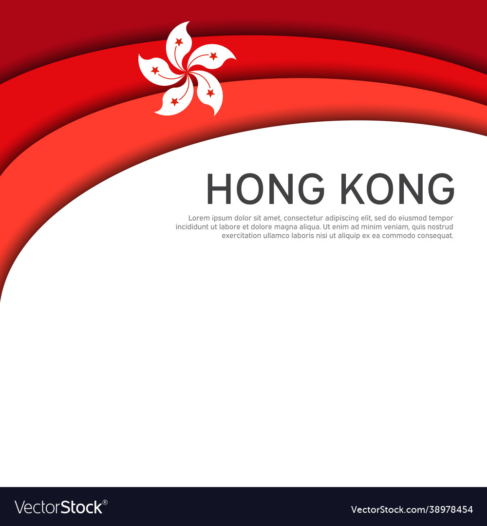 Abstract waving hong kong flag paper cut style