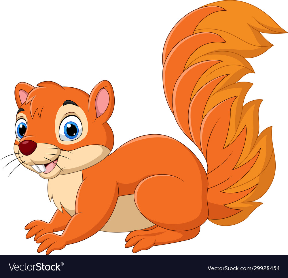 Cartoon funny squirrel isolated Royalty Free Vector Image