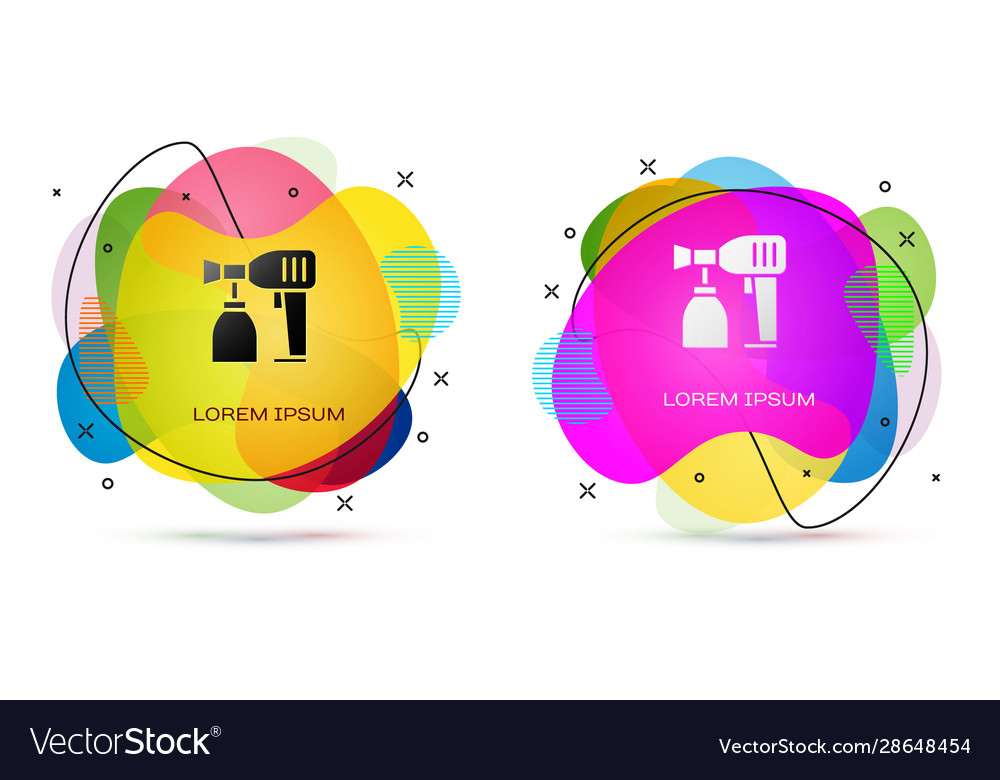 Farbfarbe Spritzpistole Icon isoliert auf weiß