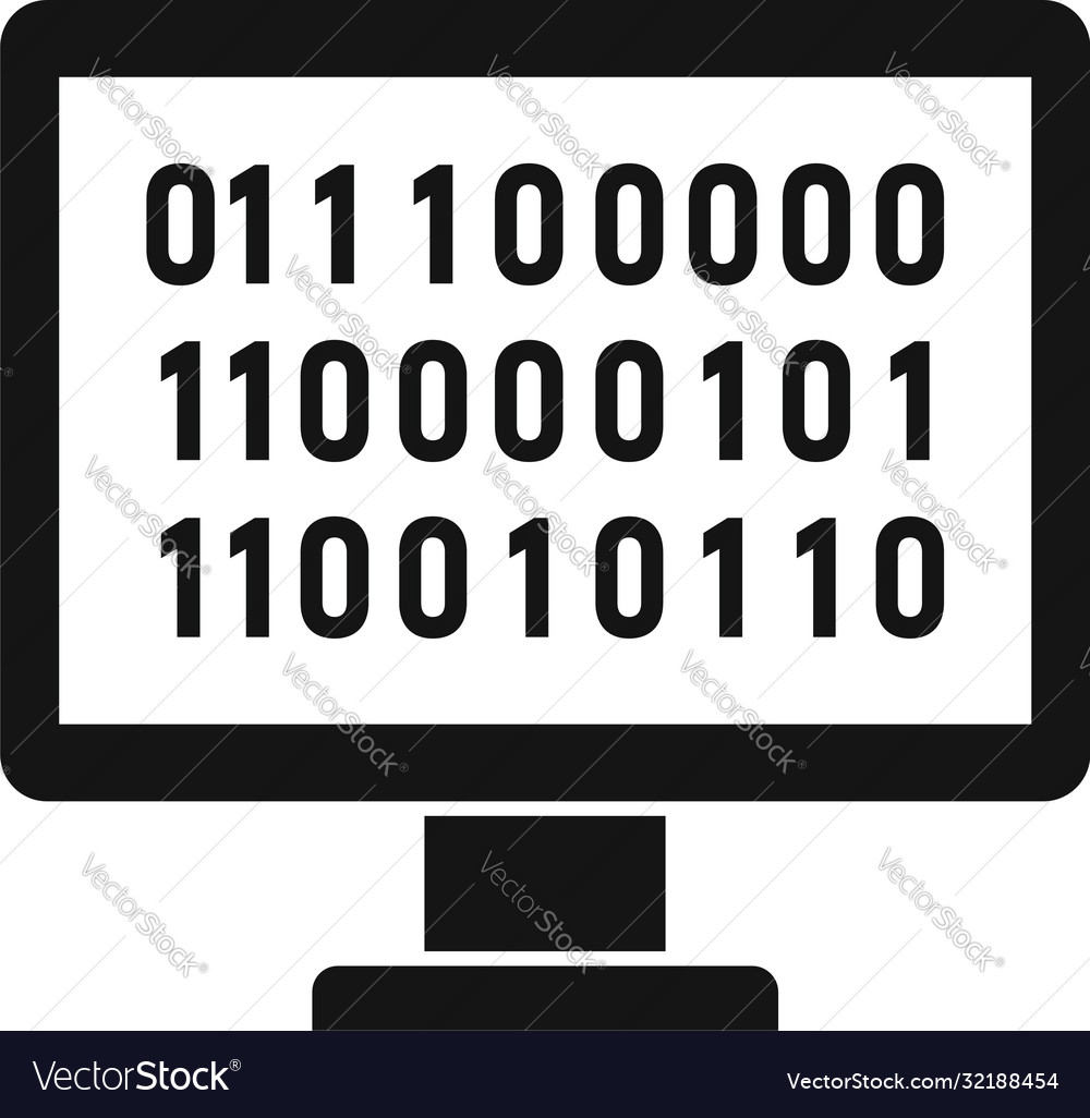 Computer machine learning icon simple style Vector Image