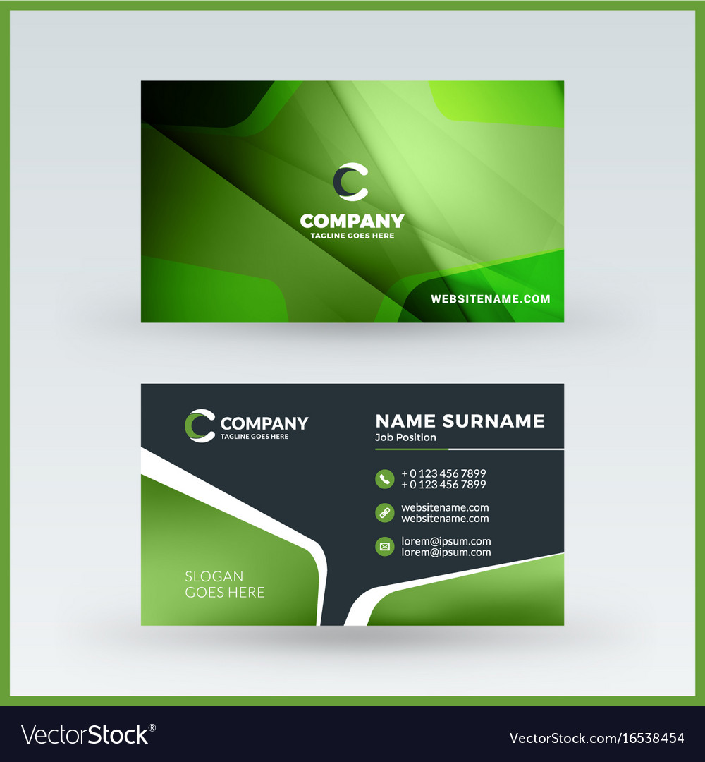 Double-sided horizontal business card template Vector Image