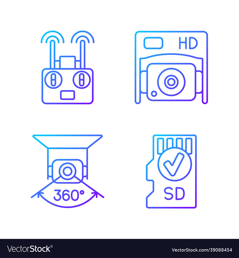 Effective drone use gradient linear manual label vector image Effective drone use gradient linear manual label