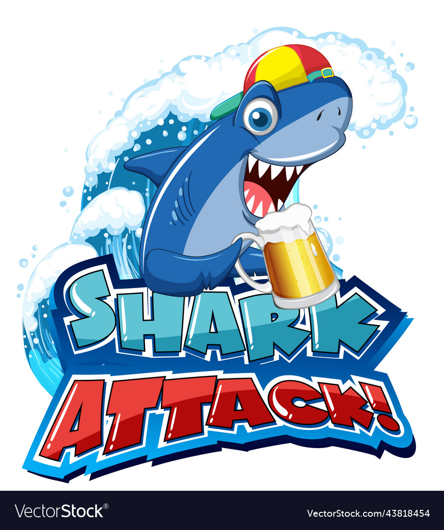 Font design for words shark attack Royalty Free Vector Image