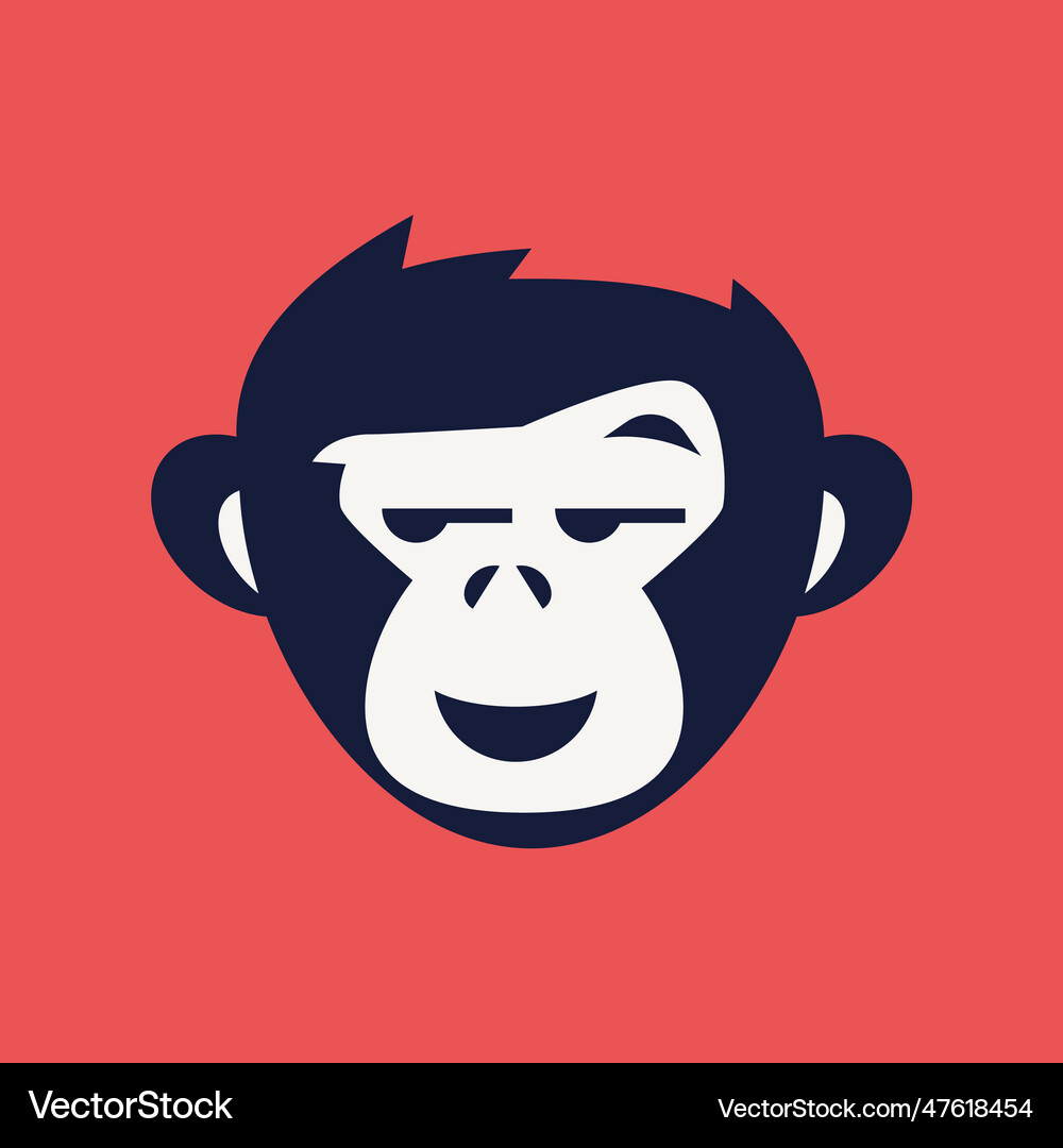Glanced monkey head logo Royalty Free Vector Image