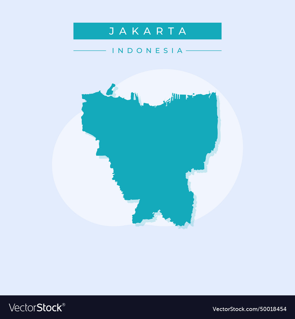 Jakarta map indonesia Royalty Free Vector Image