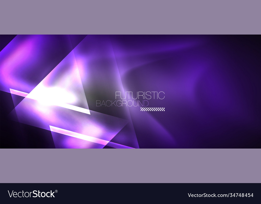 Neon geometric abstract background triangles Vector Image