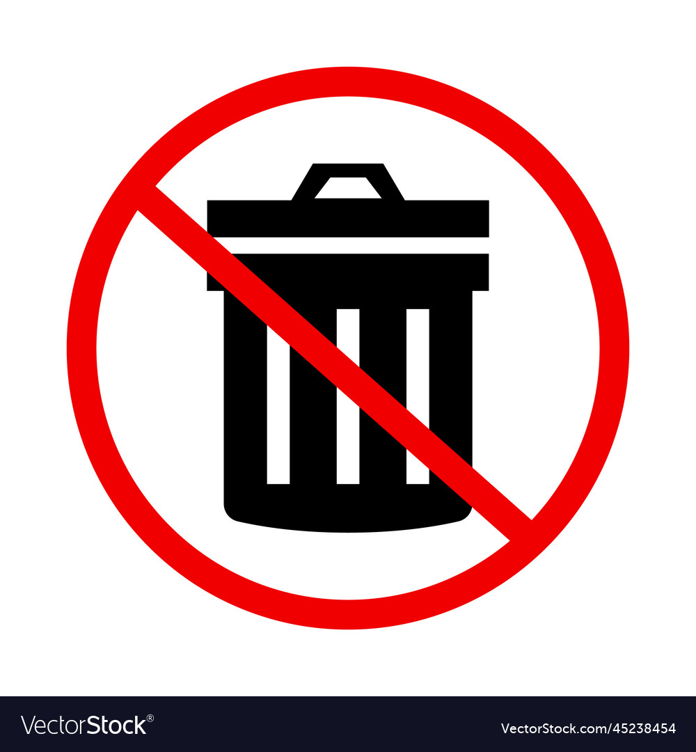 No dumping or trash Royalty Free Vector Image - VectorStock