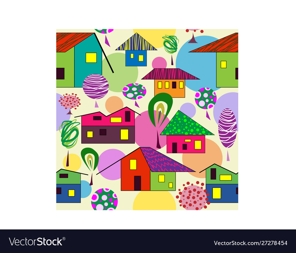 Seamless architecture pattern summer theme