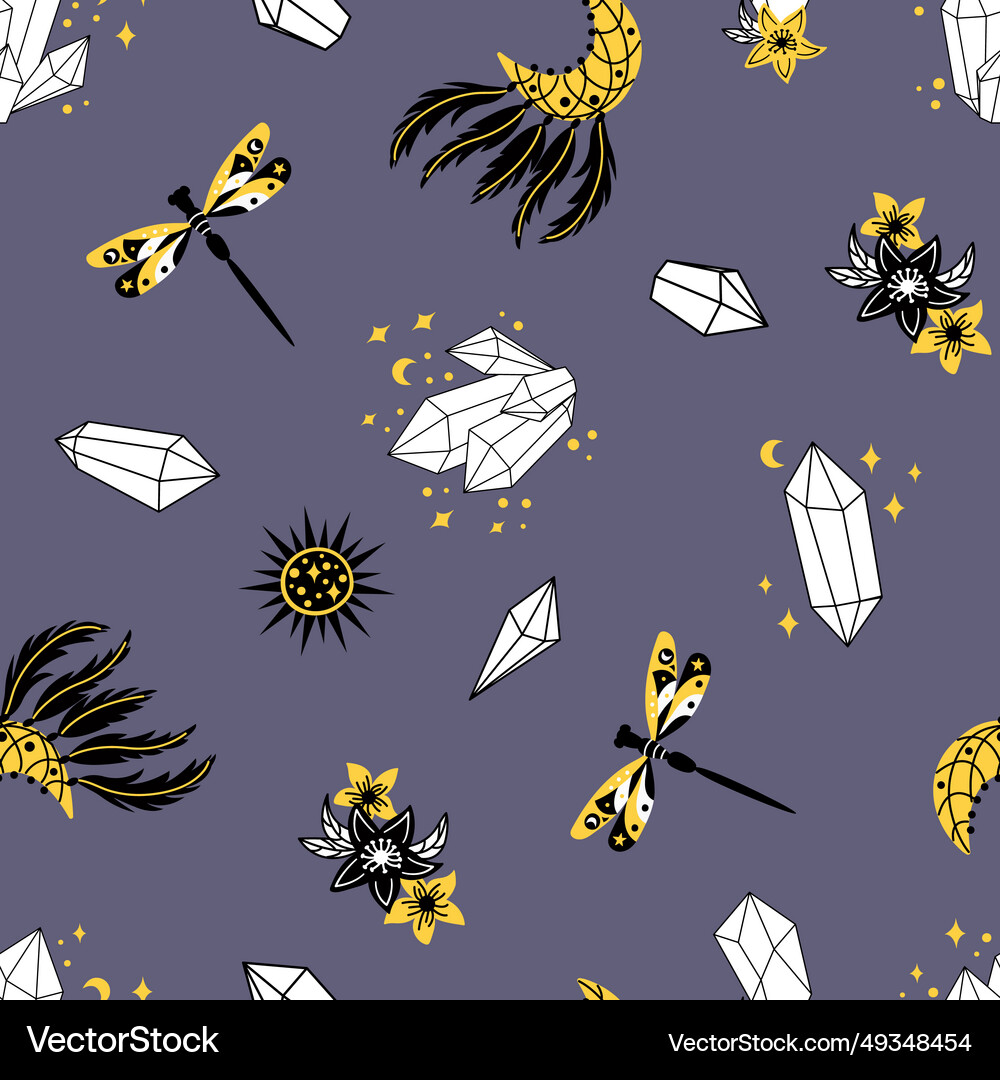 Seamless pattern in boho style Royalty Free Vector Image