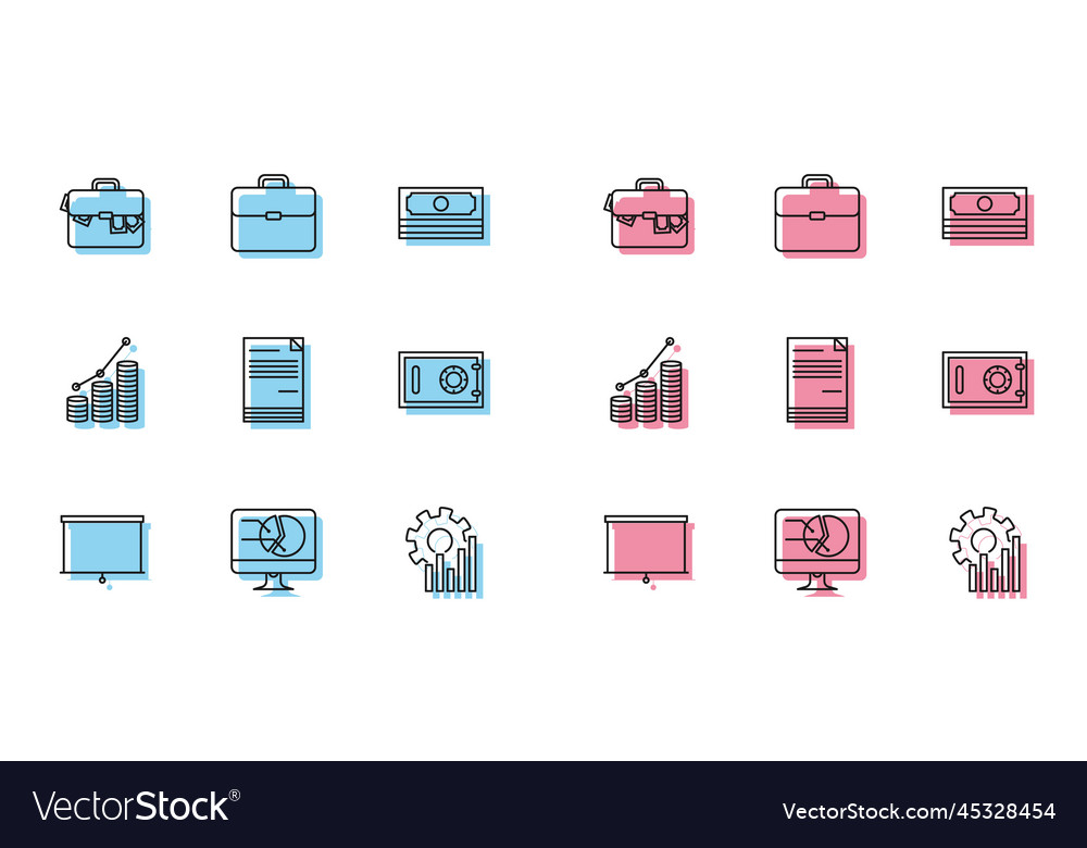 Set line chalkboard computer monitor with graph vector image Set line chalkboard computer monitor with graph