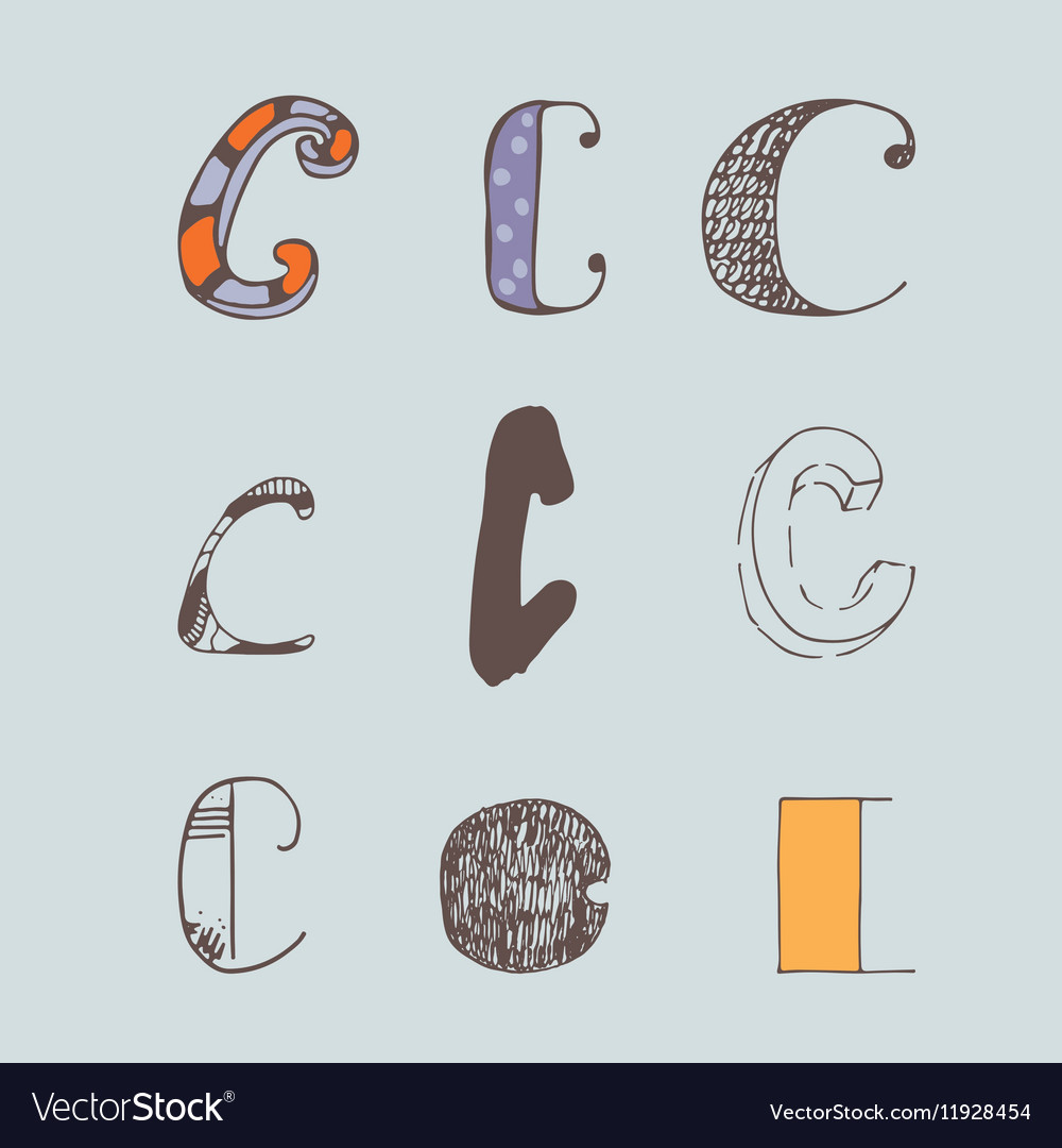 Set of colorful alphabet letters c